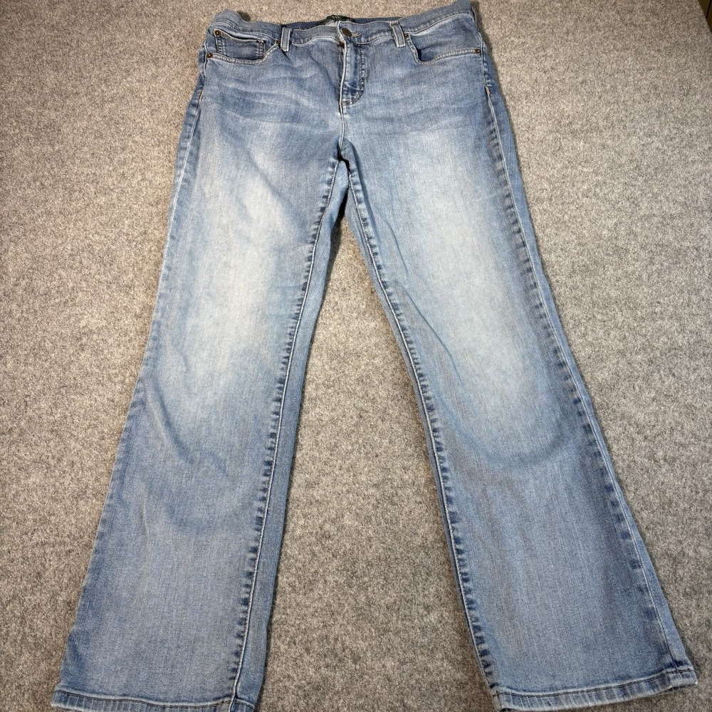 Lauren Ralph Lauren Jeans Womens 14 (Fits 34x29) Straight Leg Light Wash Denim